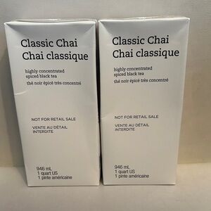 New 2 Starbucks Spiced Black Tea Concentrate Classic Chai  drink
